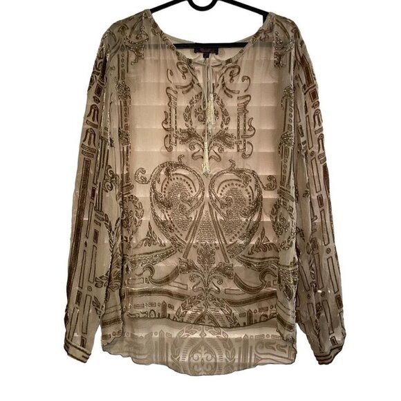 Hale Bob Silk Tunic Blouse M - Picture 1 of 10